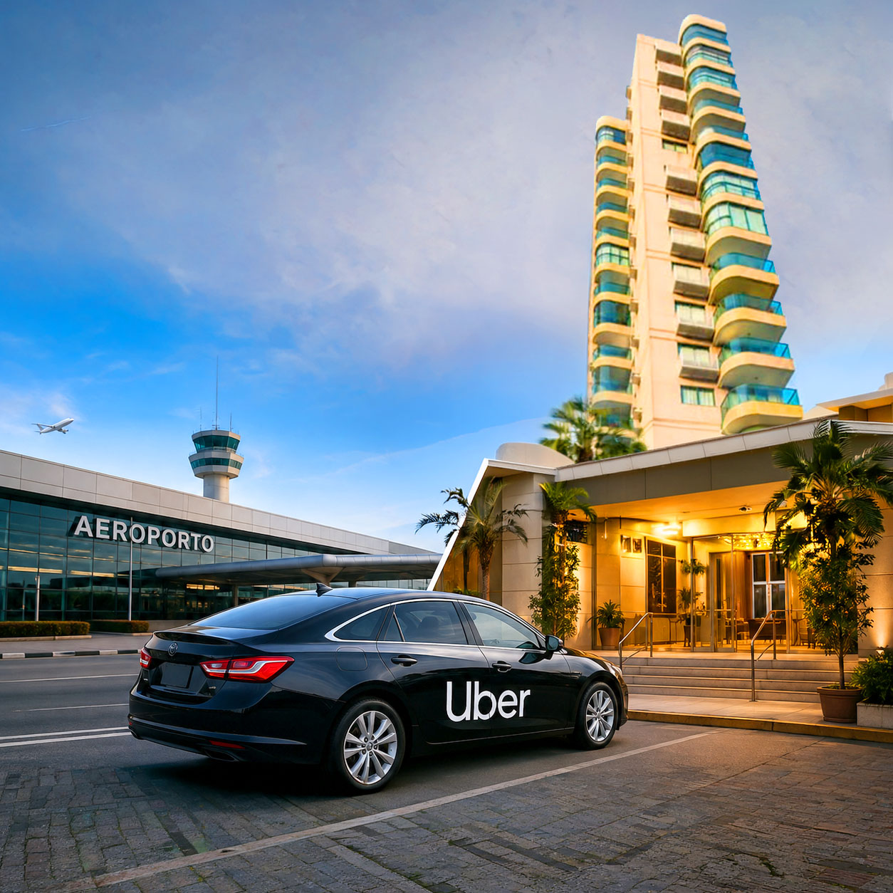 Deslocamento: Aeroporto → Hotel Costa Victoria (Uber)